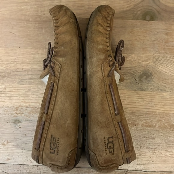 Ugg Dakota Suede Slippers Moccasins Chestnut 7 Leather Laces Water Resistant - Picture 7 of 12